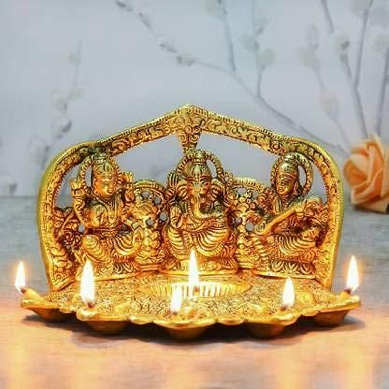 Laxmi Ganesh Saraswati Idol Oil Lamp (CS1407145)