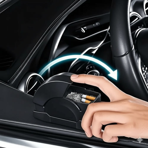Car Door Ashtray with Lid | Mini Portable Car Trash Can | Smoke-Free Dustproof Cigarette Holder | Auto Interior Storage Bin