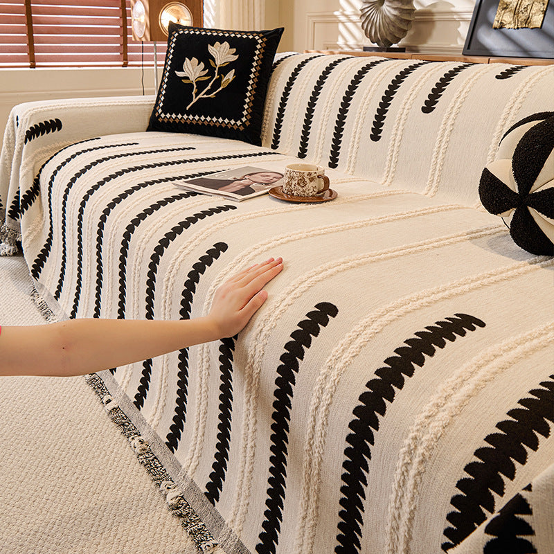 White Elegance Chenille Sofa Cover : [EM-SC-47]