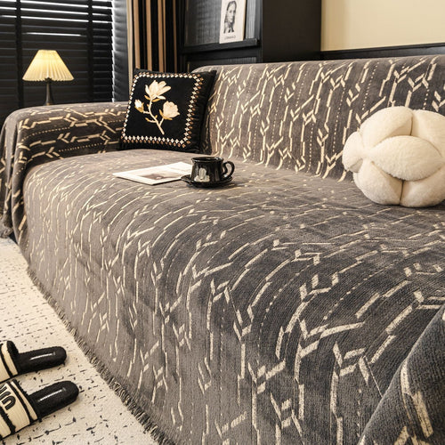 Grey Elegance Chenille Sofa Cover : [EM-SC-46]