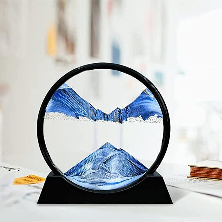 Moving Sand Art Picture Glass Liquid Painting (10 inch)