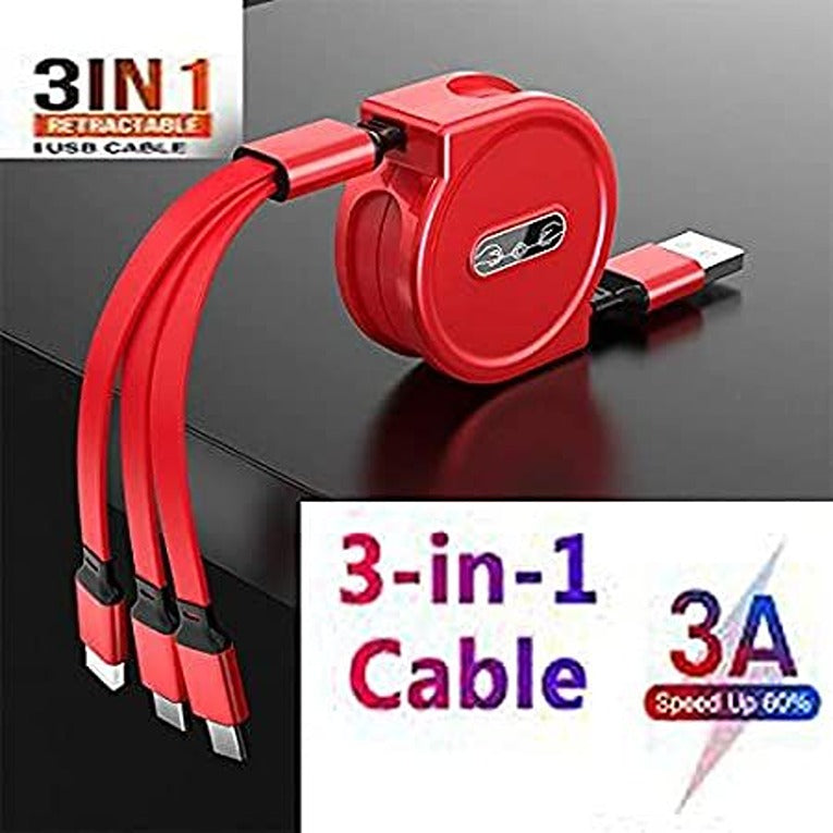 Multiple Charging Cable 4Ft/1.2m 3-in-1 USB Charge Cord Compatible (CLS-2245682)