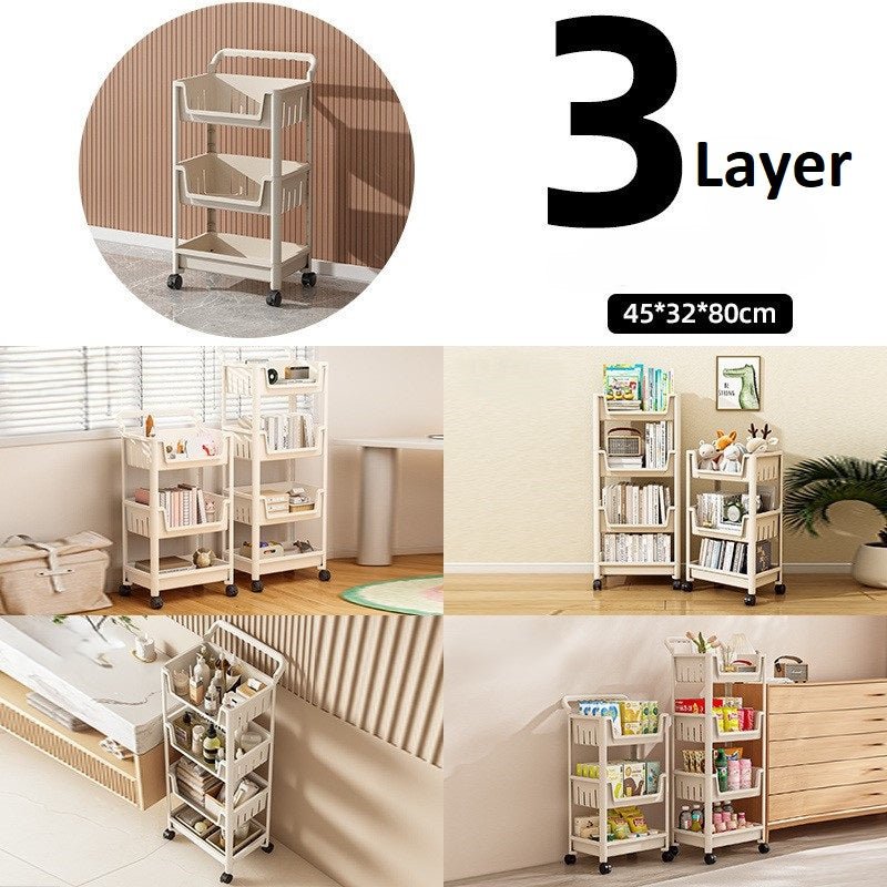 Multipurpose Rolling Cart Wheeled Storage Organizer