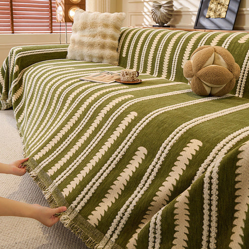 Green Elegance Chenille Sofa Cover : [EM-SC-47]