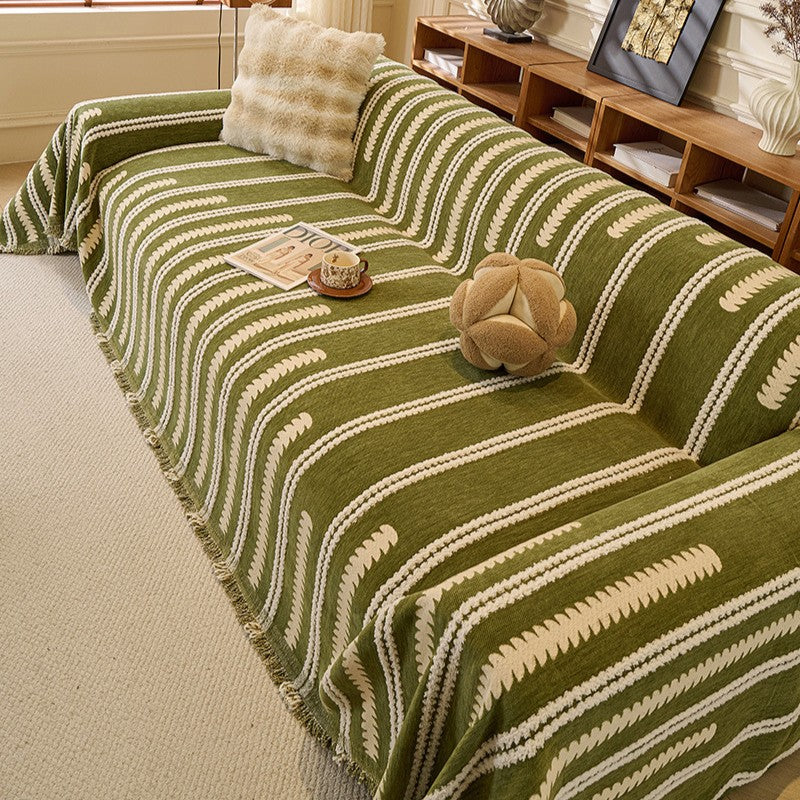 Green Elegance Chenille Sofa Cover : [EM-SC-47]