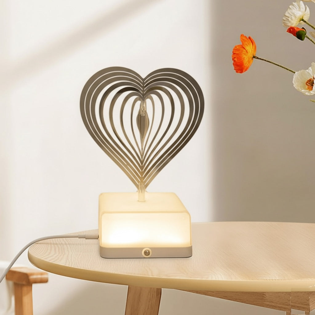 3D 360° ROTATING HEART SHAPE NIGHT LIGHT