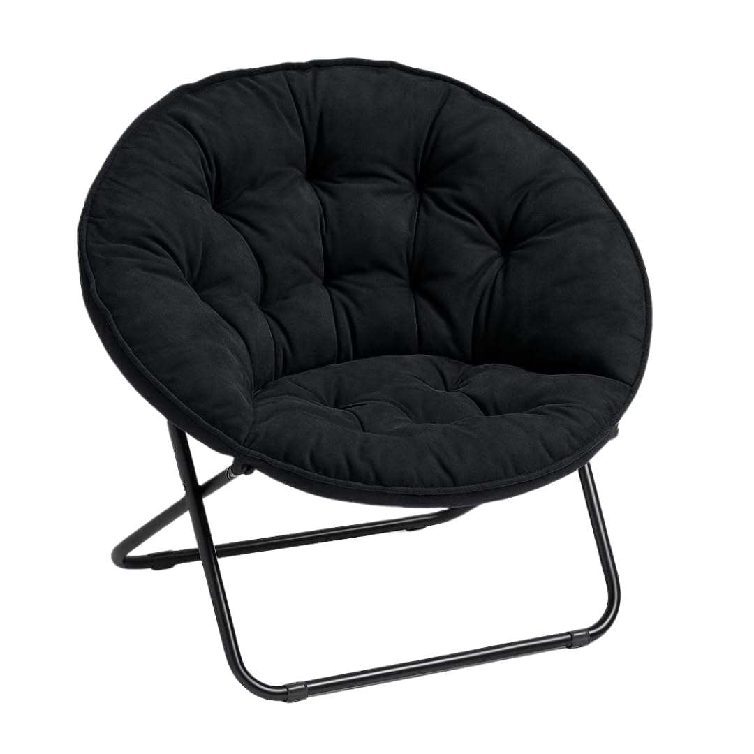 Cushion Recliner Chair with Comfortable Soft Seat & Foldable Frame, Portable Lounge Chair for Indoor & Outdoor Use in Living Room, Bedroom, Balcony, Office, Patio, Garden, Camping & Travel