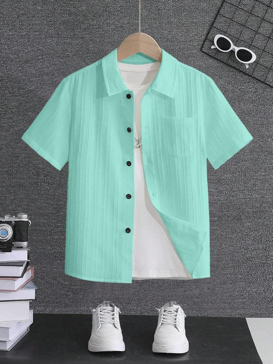 Froquiliz Boys Classic Mint Green Half Sleeve Shirt