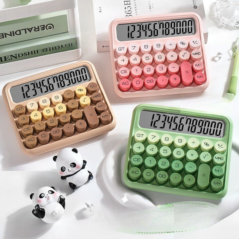 Pastel Desktop Calculator with Large Buttons | Cute Office & School Calculator