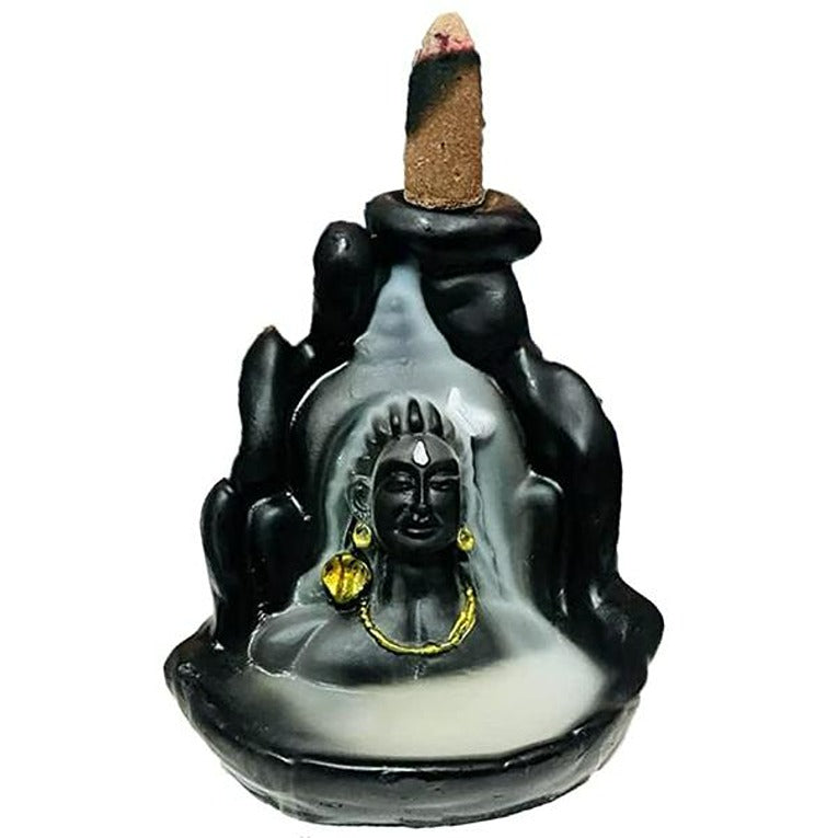 Smoke Fountain Lord Shiva Cone Incense Holder Showpiece with 10 Free Smoke Backflow (CS-2362136)