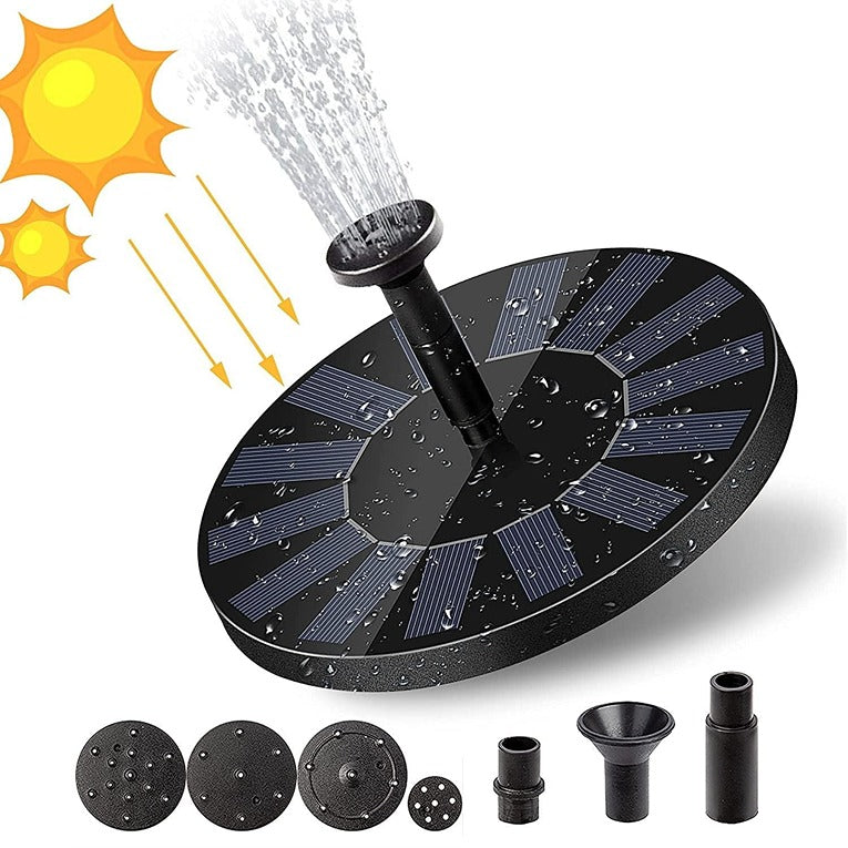 Solar Power Floating Water Pump for Pool Pond Garden and Patio Plants Round 7V 1.4W (Black) for Garden Décor (CLS-2389429)
