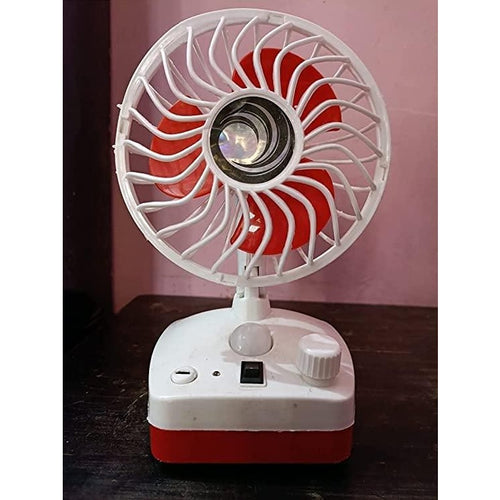Table Fan with Light Rechargeable Fan (Multicolor) (CLS-2390909)
