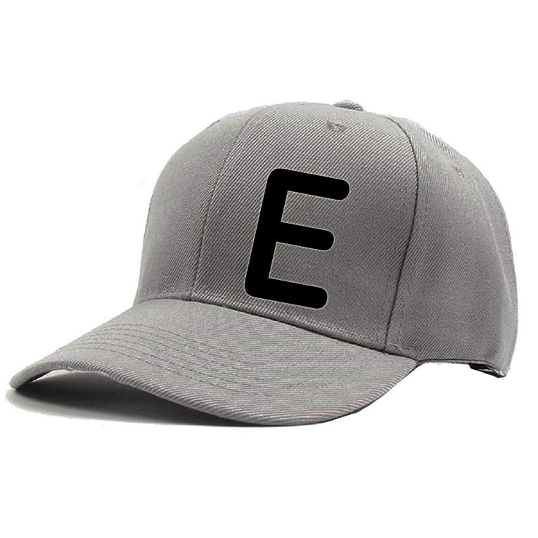 Unisex Plain E Printed Cotton Cap – Grey (KK-2217263)