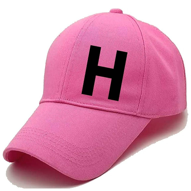 Unisex Plain H Printed Cotton Cap – Pink (KK-2215766)