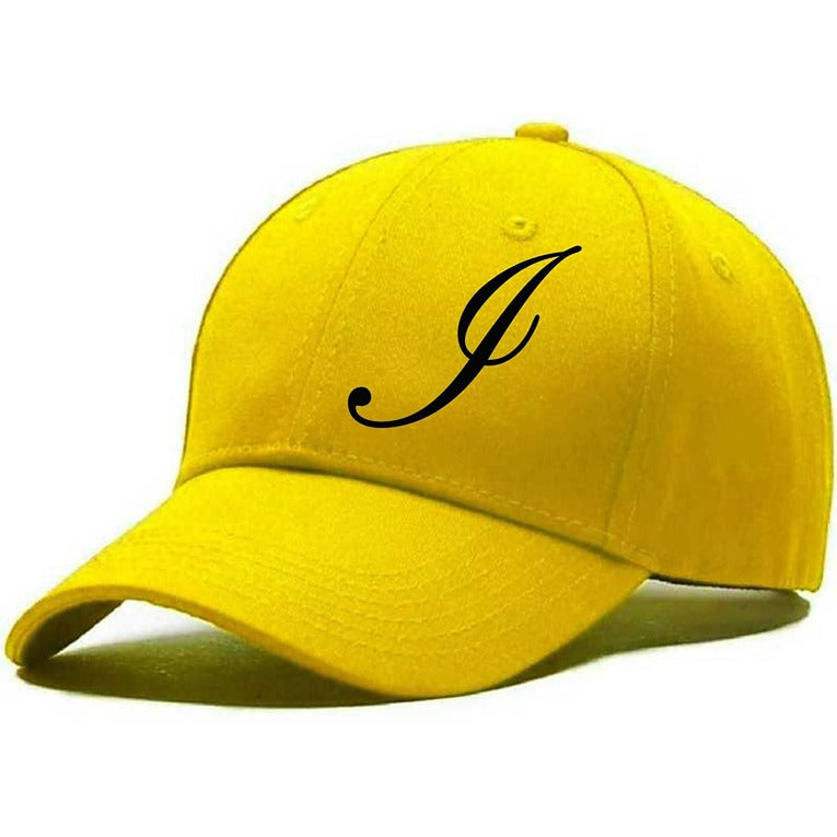 Unisex Plain I Printed Cotton Cap – Yellow (KK-2215830)