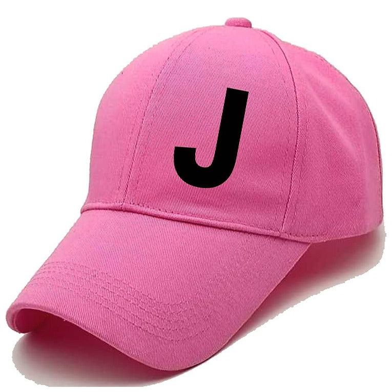 Unisex Plain J Printed Cotton Cap – Pink (KK-2215771)