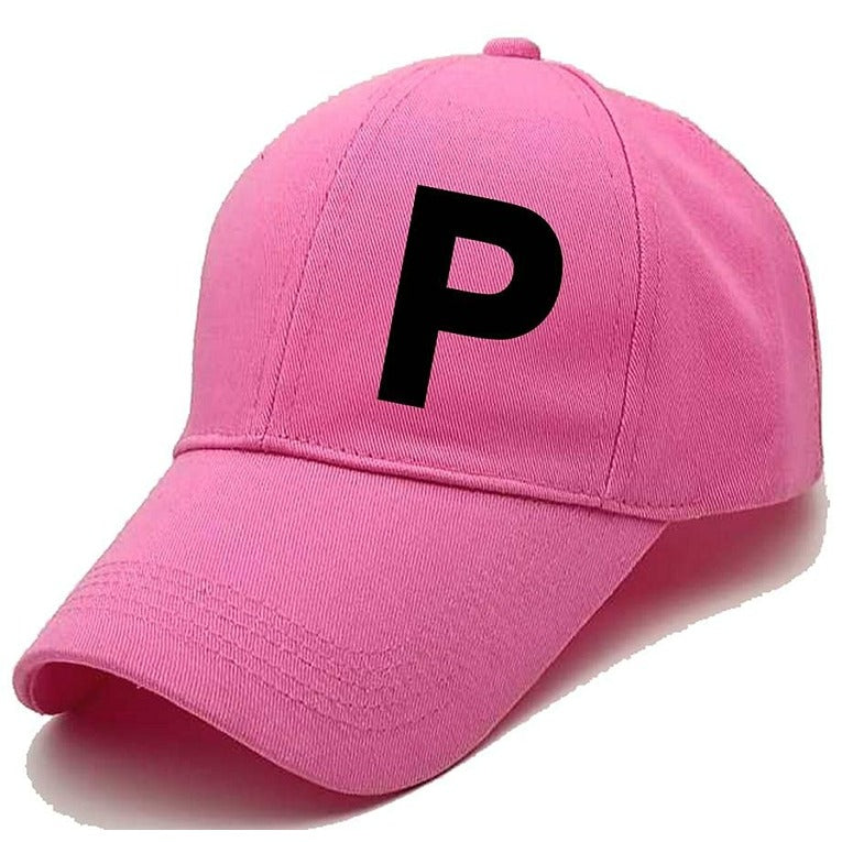 Unisex Plain P Printed Cotton Cap – Pink (KK-2215780)