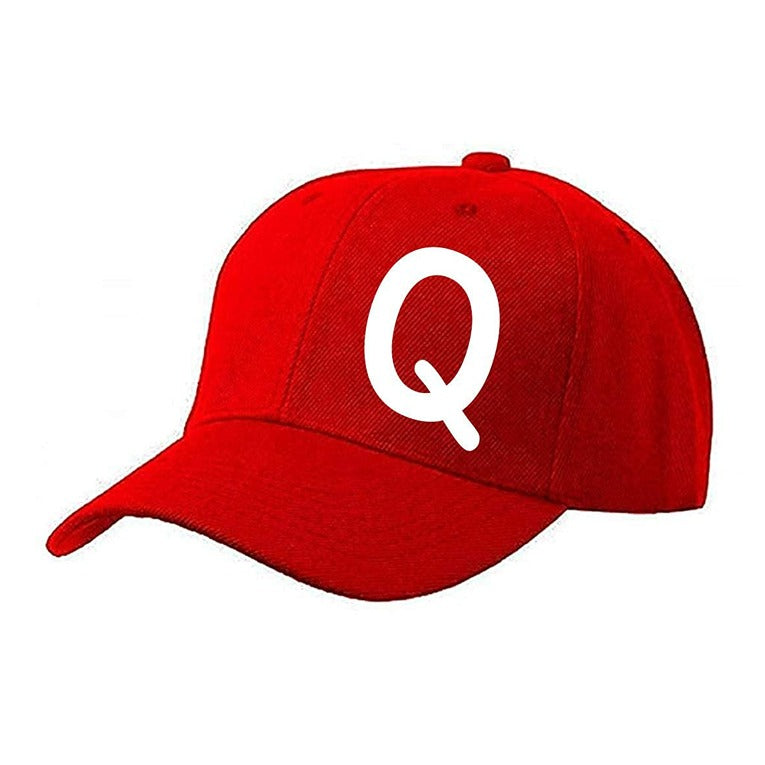 Unisex Plain Q Printed Cotton Cap – Red (KK-2217166)