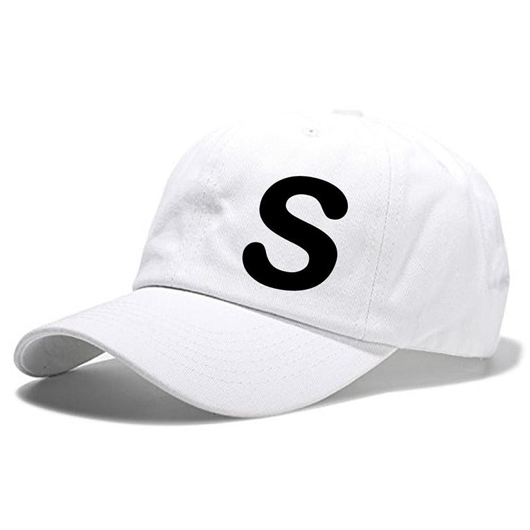 Unisex Plain S Printed Cotton Cap – White (KK-2217192)