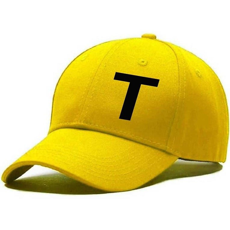 Unisex Plain T Printed Cotton Cap – Yellow (KK-2215849)