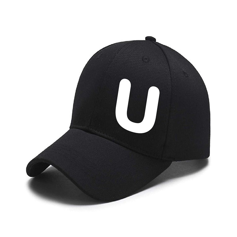 Unisex Plain U Printed Cotton Cap – Black (KK-2215738)