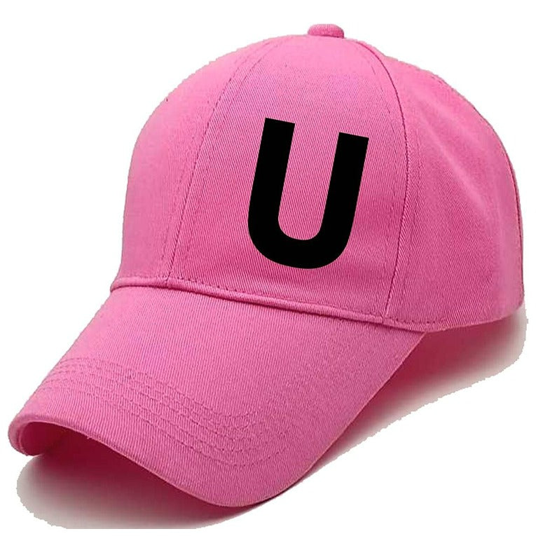 Unisex Plain U Printed Cotton Cap – Pink (KK-2215783)