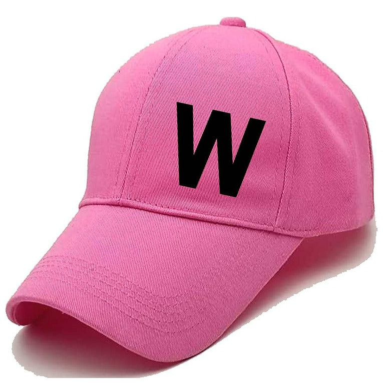 Unisex Plain W Printed Cotton Cap – Pink (KK-2215785)