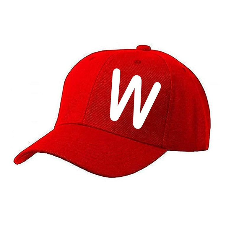 Unisex Plain W Printed Cotton Cap – Red (KK-2217173)