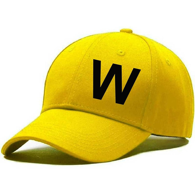 Unisex Plain W Printed Cotton Cap – Yellow (KK-2215846)