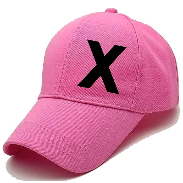Unisex Plain X Printed Cotton Cap – Pink (KK-2215784)