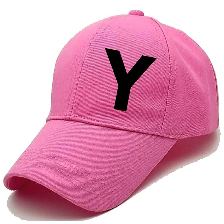 Unisex Plain Y Printed Cotton Cap – Pink (KK-2215786)