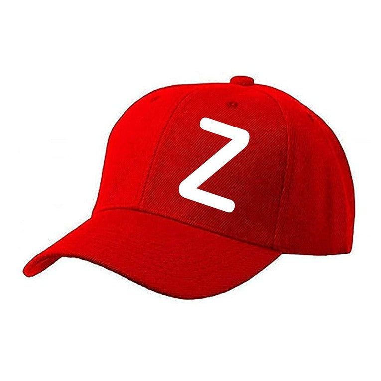 Unisex Plain Z Printed Cotton Cap – Red (KK-2217172)
