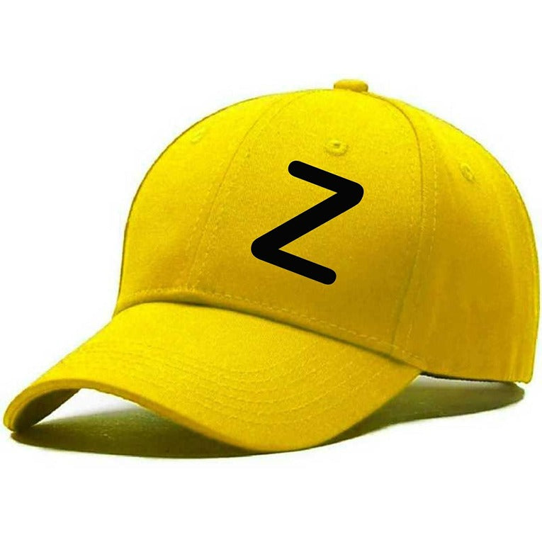 Unisex Plain Z Printed Cotton Cap – Yellow (KK-2215844)