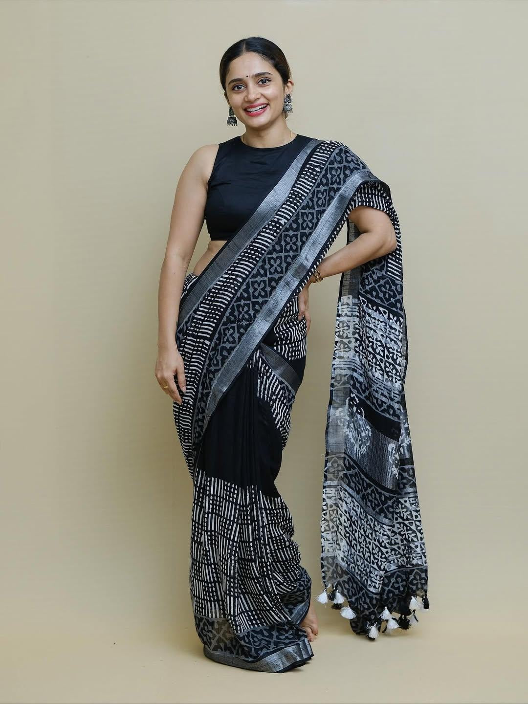 Soft Lilan Cotton Silk Sarees With Blouse For Women