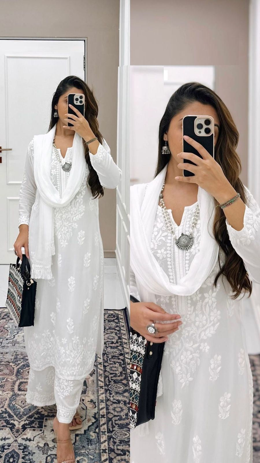 DESIGNER WEAR TRENDING SUMMER MASLIN TOP WITH COTTON THREAD EMBROIDERED WORK AND WORK PLAZO WITH DUPATTA
