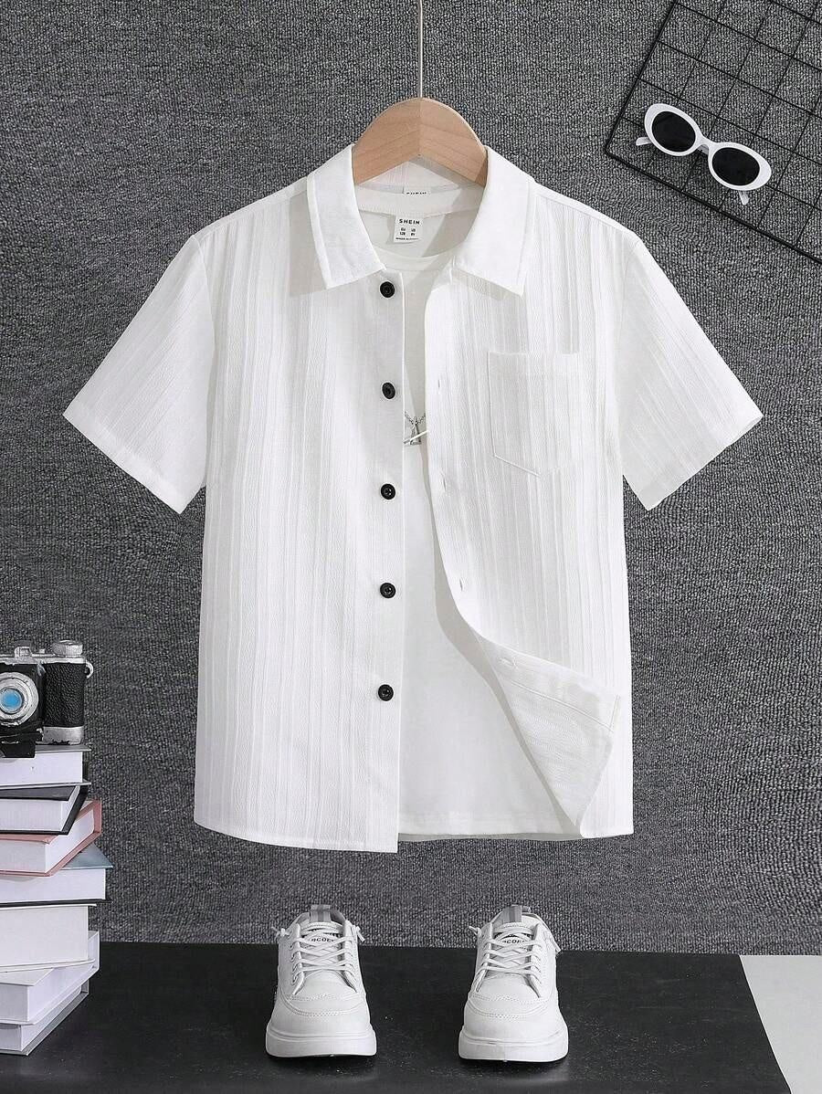 Froquiliz Boys Classic White Half Sleeve Shirt