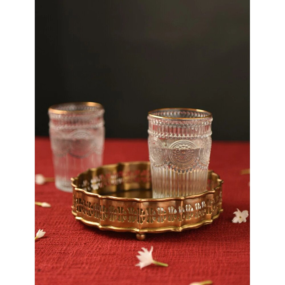 Buy Antique Gold Brass Tray