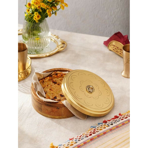 Buy Antique Gold Wood Roti Box