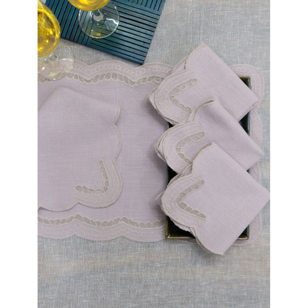 Cotton Table Napkins — Baby Pink (Set of 6)