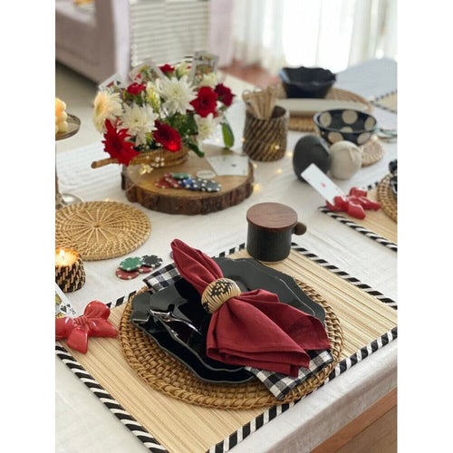 Buy Beige Brown Bamboo Self Design Mats