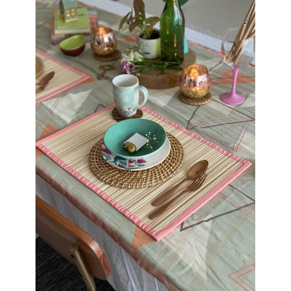 Bamboo Self-Design Placemats — Beige Brown