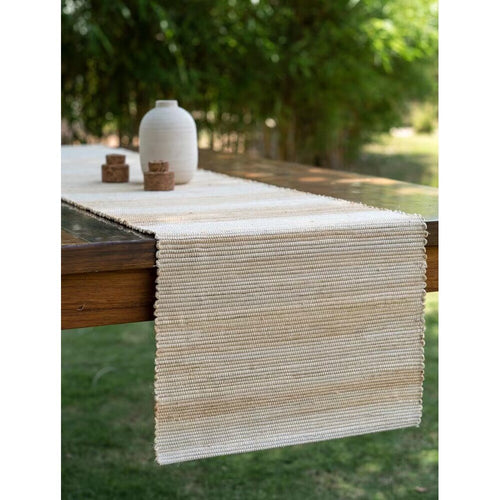Buy Beige Brown Hand Crafted Banana Fibre Table Runner