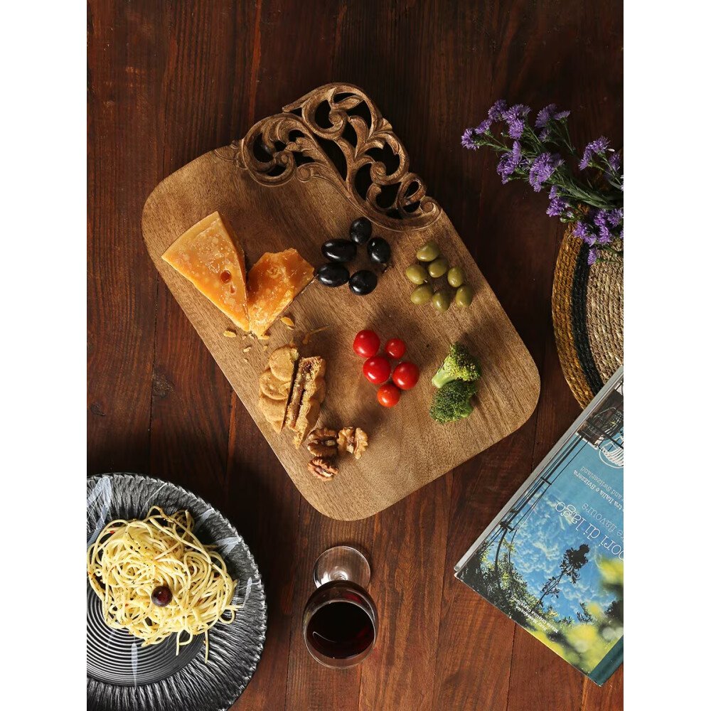 Buy Beige Brown Mango Wood Solid Cheese Boards