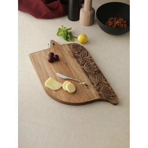 Buy Beige Brown Mango Wood Solid Cheese Boards
