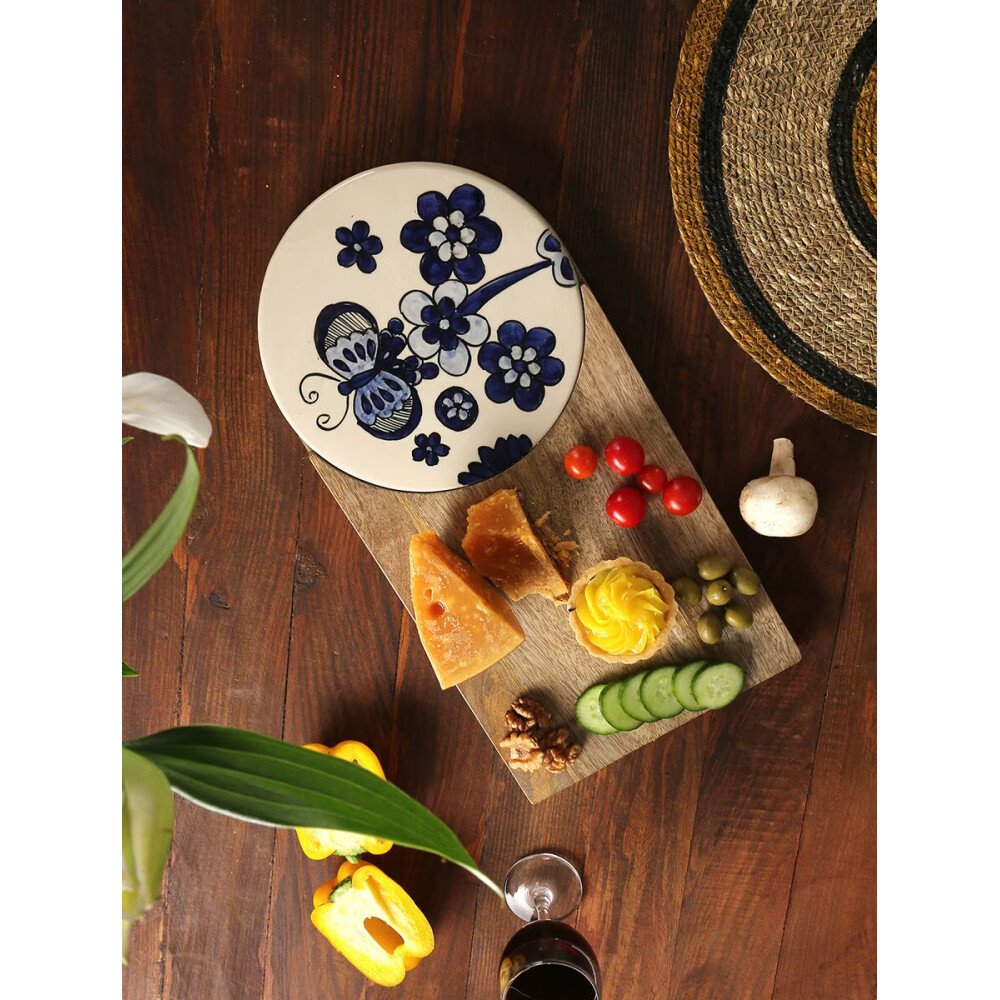 Buy Beige Brown Mango Wood Solid Cheese Boards
