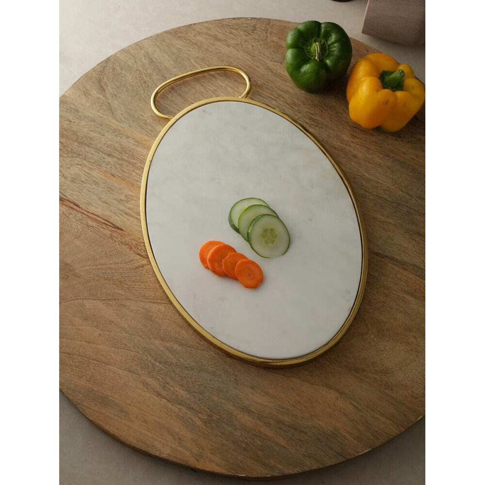 Buy Beige Brown Marble Solid Cheese Boards
