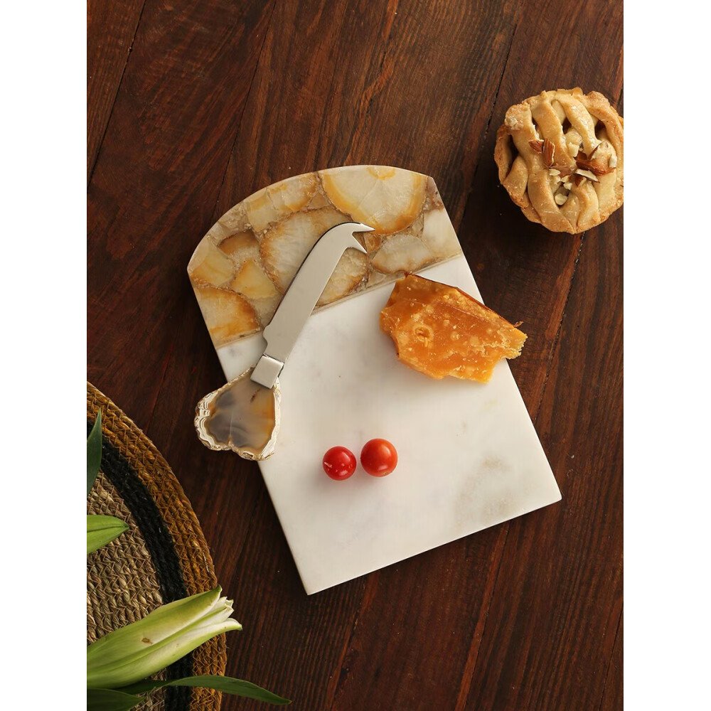 Buy Beige Brown Marble Solid Cheese Boards