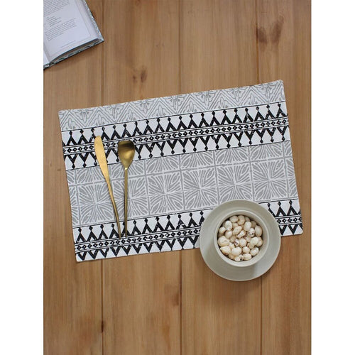 Buy Black Rectangle Cotton Solid Mats