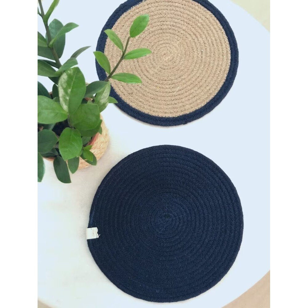 Buy Blue Rectangle Cotton Mats