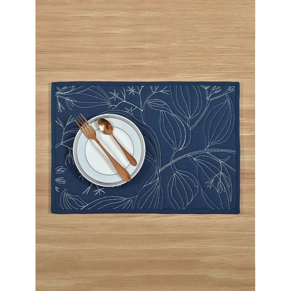Buy Blue Rectangle Cotton Mats